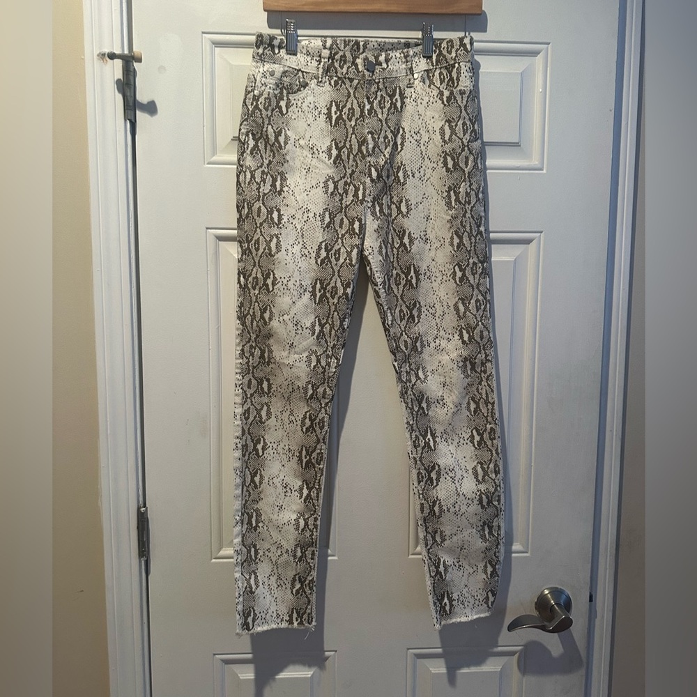 Mittoshop Snakeskin Print Jeans - Brown and Cream